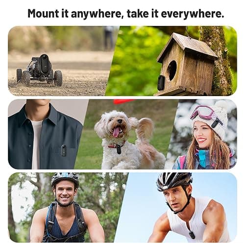 Meoilkolnm Mini Body Camera, Wearable Action Body Cam, Thumb Size Hands Free Recording Body Worn Camera, Premium Portable Camcorder Mount Anywhere for Pet Walking, Work, Travel (Black, 64GB) thumbnail 8