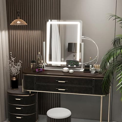 FENNIO Vanity Mirror with Lights 22 Inch- LED Lighted Makeup Mirror,Large Makeup Mirror with Lights,Touch Screen with 3-Color Lighting,Led Mirror Makeup,Dimmable(White) thumbnail 8
