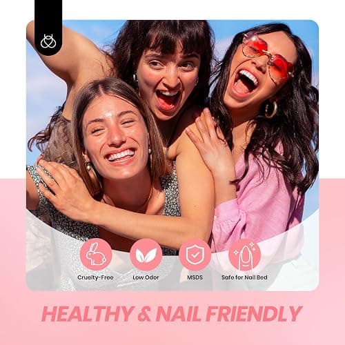 Beetles Jelly Gel Nail Polish Set, 6 Nude Pink Sheer Gel Colors Peach Juice | With Shimmer Translucent Finish For French Nail Art, Soak Off UV LED, Gift For Women thumbnail 6
