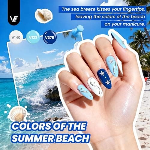 VANREESA 148Pcs Gel Nail Polish Kit with U V Light Almond Nail Tips Nail Drill -60 All Seasons Colors Gel Polish Set with 6Pcs Base Top Coat Gel Nail Kit for Beginners with Everything Gifts for Women thumbnail 5