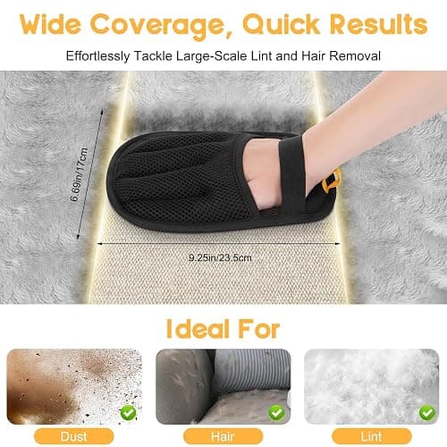 VerdeVilla Pet Hair Remover, 2025 Upgrated Five-Finger Electrostatic Pet Hair Removal Gloves, Cat & Dog Hair Remover for Couch, Furniture,Clothing, Animal Fur Removal Tool, Cat Grooming Gloves-2PCS thumbnail 4