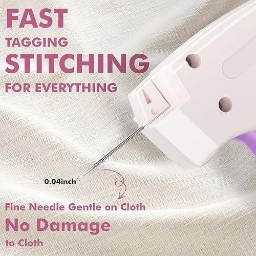 Hybemmy Stitch Gun for Clothes, Tagging Gun, Quick Clothing Fixer, 10 Color | 5000 Fasteners, 0.04" Fine Needle, 6 Needles, Portable, Handheld, Compact, Lightweight, Easy to Use, Versatility, Durable thumbnail 3
