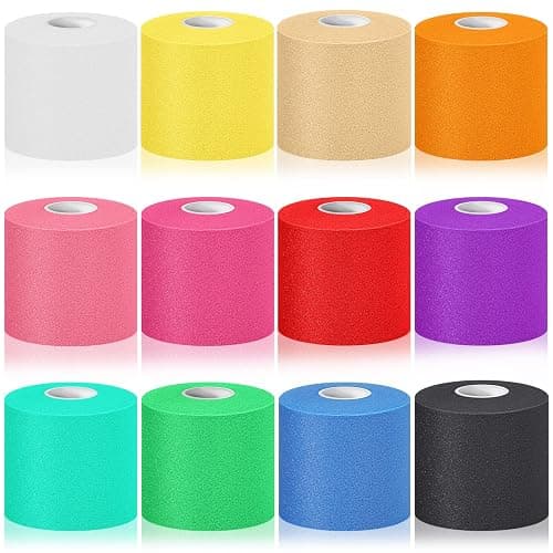 Nuanchu 12 Pcs Foam Prewrap Athletic Tape 2.75inch x 30 Yards Sports Wraps Prewrap and Athletic Tape Pre Wrap Breathable Sports Pre Wrap for Running Hiking Hair(Assorted Colors) - Image 1