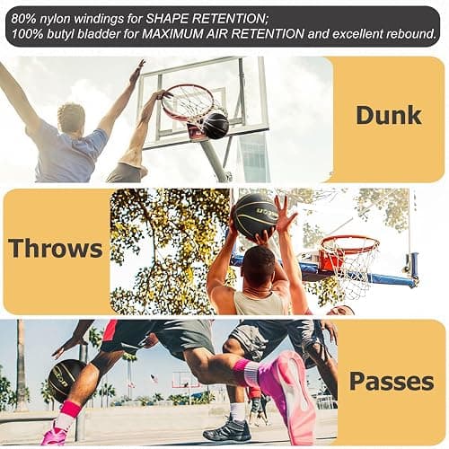 Senston 27.5''/29.5'' Outdoor Basketball Excellent Elasticity/Grip Rubber Basketballs with Pump, Durable Size 5/7 Men Basketball thumbnail 8