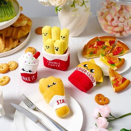 JOYIN 4 Pcs Emotional Support Plushies, Easter Fast Food Plush Stuffed Toys Set, Cute Burger Fries & Milkshake Plush Pillow for Girls Boys Teens, Fun Comfort Food Gift Box for Birthday & Care Package thumbnail 7