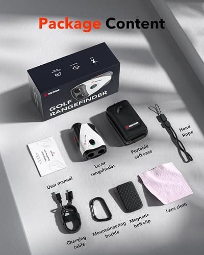 REDTIGER Golf Rangefinder with Slope Switch, 1200 Yards Laser Range Finder Golfing, 7X Magnification, Flag Pole Locking Vibration, Rechargeable Range Finders with Magnet Stripe, GolfVue Series 1 thumbnail 7