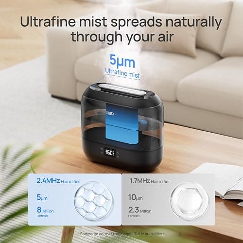Dreo Smart Humidifiers for Bedroom, Top Fill 4L Supersized Humidifier Large Room with 28 dB, 36H Runtime, Touch/APP/Voice Control, Nightlight, Cool Mist Humidifiers for Baby, Plants, Indoor, Black thumbnail 7