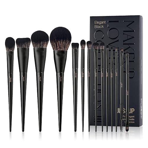 Makeup Brushes Set Jessup Make up Brushes 14Pcs Black Kabuki Foundation Eyeshadow Contour Concealer Powder Eyeliner Crease Eyebrow Blending Brush, T336 - Image 1