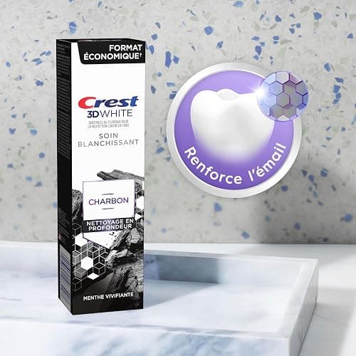 Crest 3D White Charcoal Toothpaste, Whitening Therapy Deep Clean 110mL, Packaging may vary thumbnail 8