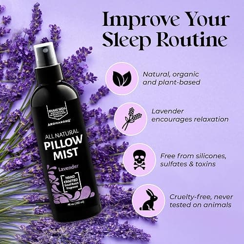 Aromasong Lavender Pillow Spray For Sleeping - All Natural Calming Linen & Bedtime Sleep mist For Deep Sleep - Pillow Spray Aromatherapy With Botanical Essential Oils for Relaxing Stress thumbnail 2