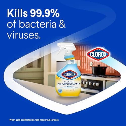 Clorox Disinfecting All-Purpose Cleaner, 32 fl. Oz., and Bathroom Cleaner, Bleach Free, Household Essentials, Cleans Dirt and Grime Off Most Surfaces and Countertops, 32 fl. oz. thumbnail 5