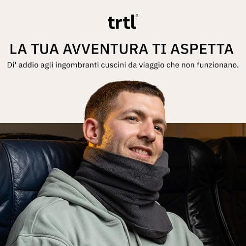 trtl Travel Pillow Nero | Cuscino da viaggio salvaspazio | Per viaggiare comodamente in aereo, auto e autobus | Sistema di supporto unico | Lavabile in lavatrice thumbnail 7