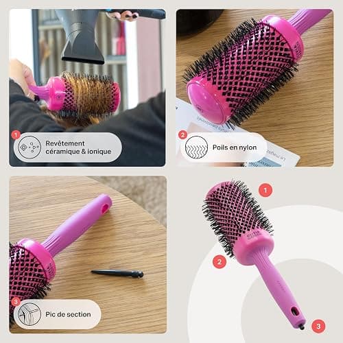 Olivia Garden Expert Blowout Shine – Brosse ronde en céramique antistatique pour brushing brillant et sans frisottis thumbnail 4