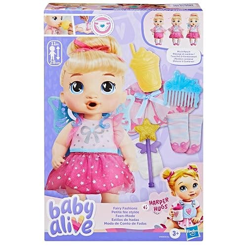 Baby Alive Fairy Fashions Harper Hugs Doll with Clothes Accessories, Blonde Hair, 11 Inches, Toys for 3 Year Old Girls and Boys & Up (Amazon Exclusive) thumbnail 3