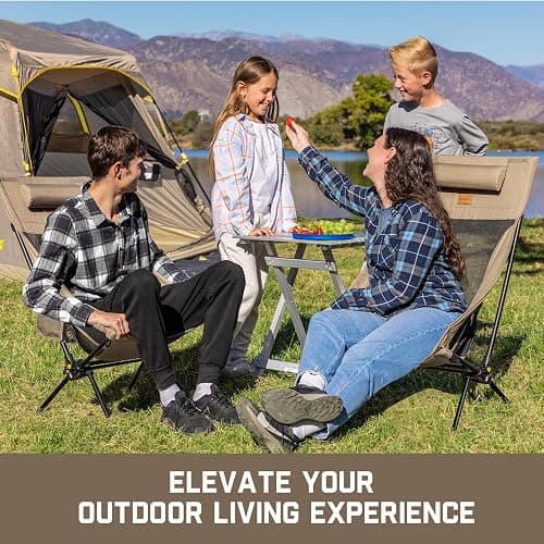 FanttikOutdoor Zeta L8 Max Camping Chair, Portable & Lightweight, Comfort-Driven Foldable Rocking Chair with Carry Bag for Camping, Hiking, Patio, Fishing, Support up to 250 lbs, Khaki thumbnail 8
