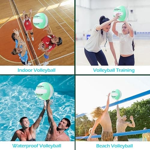 ZLY Volleyball,Official Size 5 Volleyballs for Indoor Outdoor,Soft Touch Volleyballs for Beach Play Pool Training Game with Ball Pump thumbnail 2