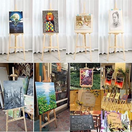Easel Stand for Wedding, Easel Display Stand 59" Canvas Stand for Painting Wedding Poster, Wedding Welcome Sign with Stand, Wedding Table Plan Board, Wooden Easel Stand for Painting, Art Poster Easel thumbnail 6