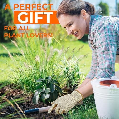 HANDLANDY Gardening Gloves for Women, Breathable Ladies Leather Garden Yard Gloves Best Gift for Gardeners thumbnail 5