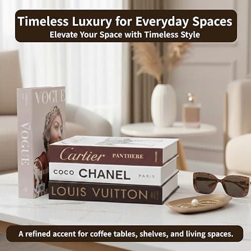PROBENEX Luxe Large | 4 PCS Faux Decorative Books for Home Decor | Not Real Books (Cardboard Boxes) | Coffee Table, Bookshelf & Shelf Styling Display Props for Living Room, Office thumbnail 5
