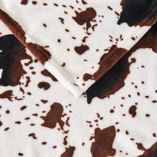Edenleaf Flannel Cow Print Blanket 60"x80", Ultra Cozy Cow Throw Blanket for Couch Bed and Travel, Cow Decor Throw Blankets for Bed, All Seasons Twin Size Blanket 60"x80" thumbnail 8