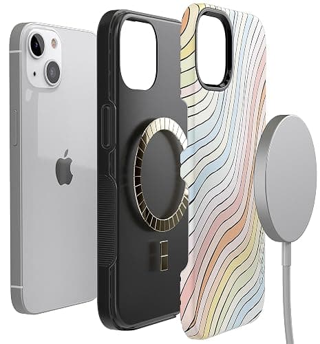 Casely iPhone 15 Case | Ride The Wave | Pastel Rainbow Lined | Bold Case | Compatible with MagSafe thumbnail 6