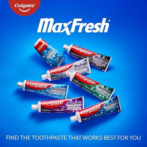 Colgate MaxFresh Cool Mint Toothpaste Pack, Fresh Breath Toothpaste with Fluoride and Hundreds of Mini Breath Strips, Leaves Mouth Feeling Refreshed for Hours, 4 Pack, 6.3 oz thumbnail 8