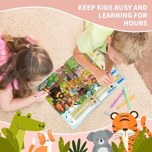 Elfew 4 Pack Brain Games Activity Book for Kids Ages 4-8 8-12,Kids Games Search and Find Books for Car Game Road Trip Airplane Activities thumbnail 7