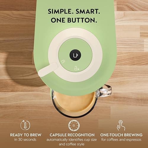 Nespresso Limited-Edition Vertuo Pop+ Coffee & Espresso Maker by Breville | Limited edition, pistachio coffee machine with compact design, 25 fl. oz. side water tank and one touch coffee and espresso. thumbnail 3