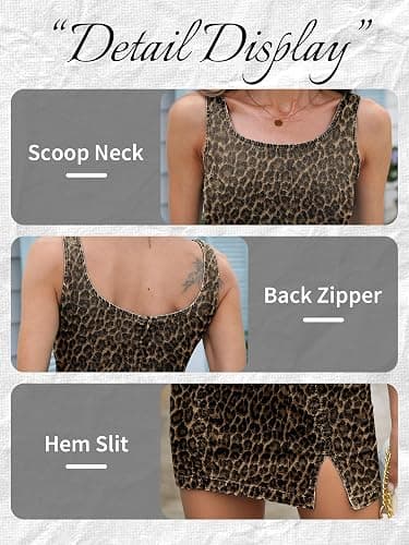 ELLEVEN Slim Fit Denim Mini Dress for Women 2025 – Sexy Sleeveless Summer Dress with Hem Slit thumbnail 4