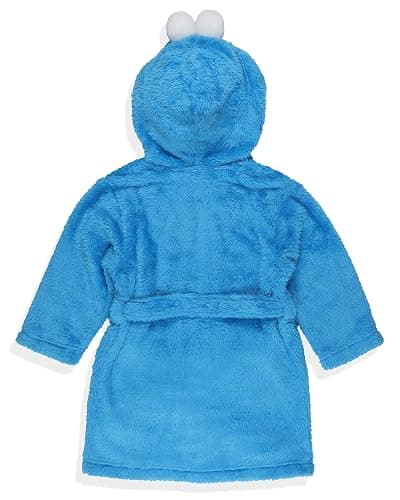 INTIMO Sesame Street Robe Toddler Cookie Monster Faux Fur Plush Hooded Bathrobe thumbnail 7
