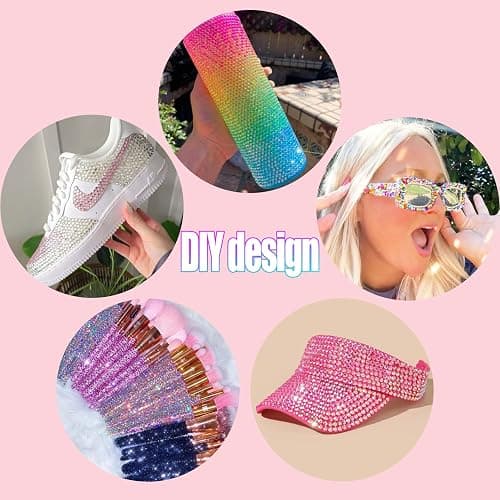 LERBOU 63000Pcs Bedazzling Kit with 7 Box – 59 Colors Rhinestones, 3mm Flatback Sparkling Gems with 4×10ml B7000 Jewelry Glue, Tweezers & Pickup Pen for Nail Art, Crafts, Clothing, Diamond Painting thumbnail 6