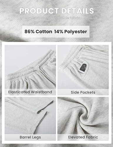 SeekMe Women's Barrel Leg Sweatpant Drawstring Elastic Waisted Wide Leg Pants Casual Cotton Palazzo Trousers with Pockets thumbnail 4
