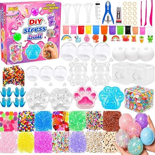 DIY Stress Ball Making Kit with Fillers –15PCS Stress Ball Squishy Making Kit Includes 15Empty Squishy Skins, 18Fillers, Air Pump & Expanded Tool for Adult ASMR Anxiety Relief & Sensory Play - Image 1