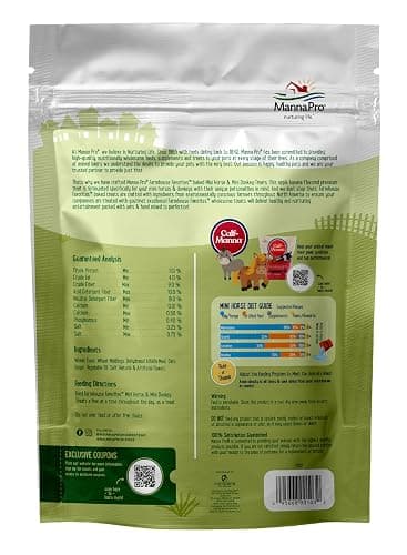 Manna Pro Farmhouse Favorites Mini Horse & Mini Donkey Treats –Baked Snack for Mini Horses & Mini Donkeys – Hand Mixed Treat – Oats, Apple & Banana Flavored – 3lb Bag thumbnail 2
