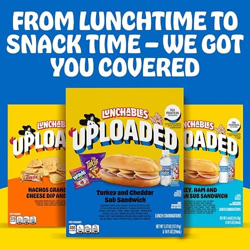 Lunchables Uploaded Sub Sandwich Snack Kit, Turkey Cheddar, 16.1 oz | 14g Protein, A Sub Sandwich Snack Kit with Oscar Mayer Turkey & Kraft Cheddar Cheese, Great for Lunches & Grab- thumbnail 8