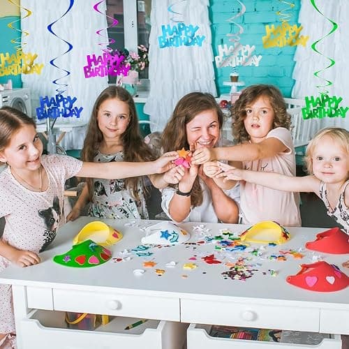 BEISHIDA 12 Pcs Pre-Strung Happy Birthday Hanging Swirl Decorations, Colorful Birthday Party Hanging Decor Supplies for Kids Adults thumbnail 4