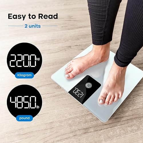 GE Scale Body Weight Bathroom: 500lb BMI Weight Scales for People Accurate Bluetooth Weighing Digital Scale Electronic Weigh Scales White thumbnail 3