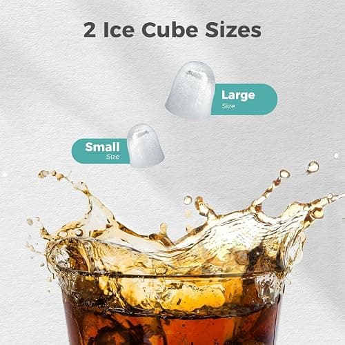 Portable Countertop Ice Maker Machine with Handle, 9 Bullet-Shaped Ice Cubes Ready in 6 Mins, 26Lbs/24H, Self-Cleaning Function with Ice Scoop and Basket for Home/Kitchen/Party (Grey) thumbnail 4