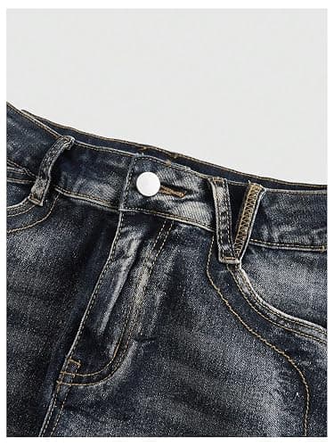 SOLY HUX Women's Y2k Butterfly Embroidery Distressed Low Rise Denim Shorts | Vintage, Mini Shorts thumbnail 5