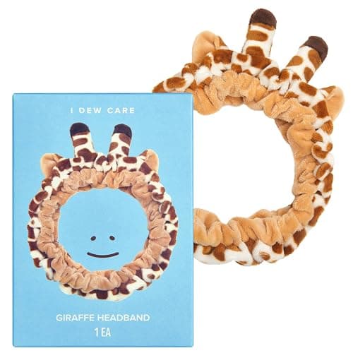 I DEW CARE Face Wash Headband - Giraffe Headband | Adorable Design, Perfect for Cleansing, Bath, Makeup and Spa, 100% Microfiber, Reusable, 1 Count - Image 1