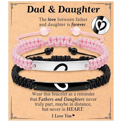 CXLDTE Matching Heart Bracelets for Dad Daughter Birthday Valentine's Father's Day Gifts Christmas Gifts - Image 1