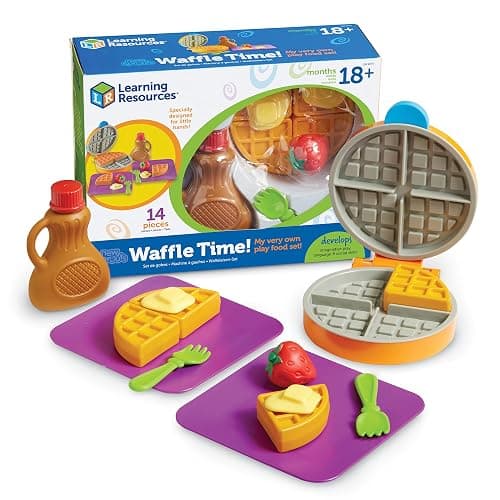 Learning Resources New Sprouts Waffle Time - Breakfast Pretend Play Food Kitchen Toys, Montessori Educational Game, Fine Motor Skills, Gifts for Boys and Girls - Image 1
