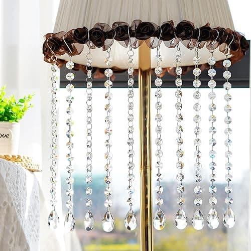 KANPURA 1ft 10pcs Teardrop Crystals Garland,Crystal Teardrop Chandelier Replacement,Hanging Glass Crystals for Chandelier, Christmas Tree, Wedding Decor(Clear) thumbnail 4