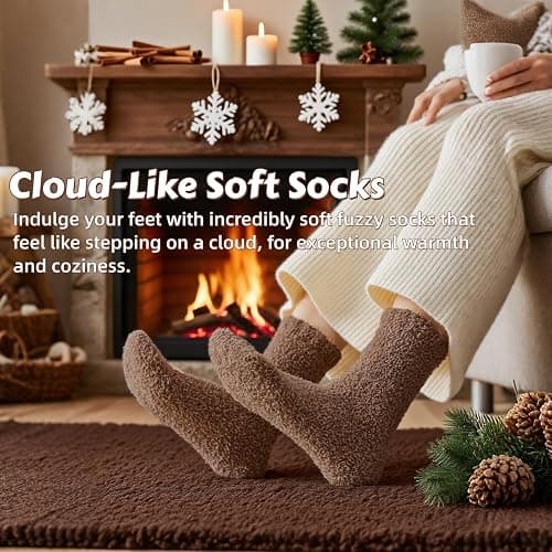 COZYOFFI Cozy Socks for Women Gifts: 3 Pairs Luxe Cloud Fuzzy Socks for Home Sleep thumbnail 6