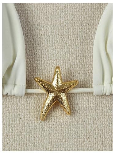 SHENHE Women's Triangle String Bikini Set 2 Piece Halter Swimsuits Starfish Metal Linked Swim Set thumbnail 4