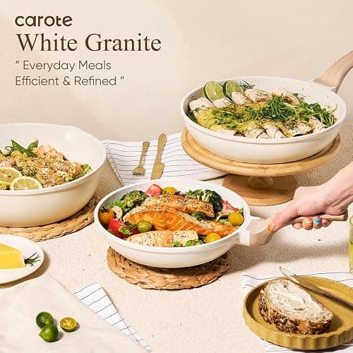CAROTE Pots and Pans Set, Nonstick Cookware Sets, 14pcs | Induction Cooking, Ultra Durable, Easy to Clean, Even Heating, All-Stovetop Compatible, PFOA-Free Kitchen Set thumbnail 9