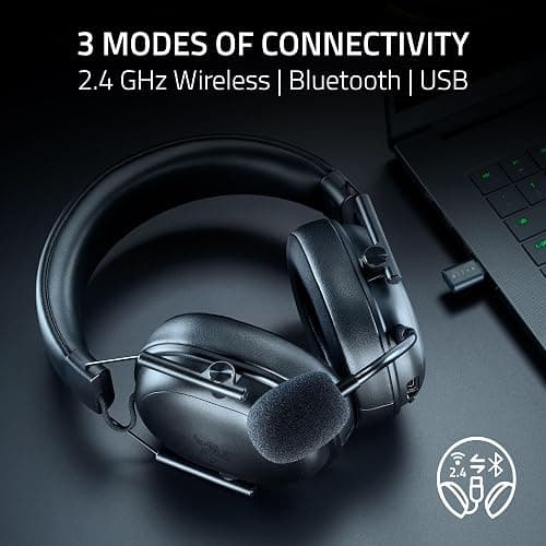 Razer BlackShark V3 X HyperSpeed Wireless PC Gaming Headset, Black | 50mm Drivers, Cardioid Mic, 2.4 GHz, Bluetooth, USB, Works with Mac, PS5, Nintendo Switch, Smartphone, 70 Hr Battery thumbnail 6