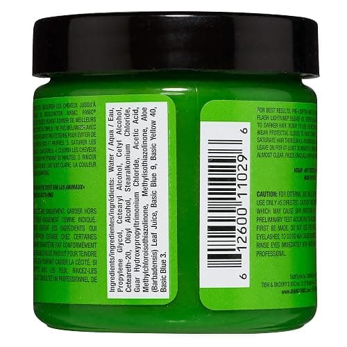 MANIC PANIC Classic Electric Lizard Semi Permanent Hair Color - Bright Neon Green Hair Dye for Women & Men That Lasts 4-6 Weeks - Vegan, Ammonia & Cruelty-Free - Create & Mix Custom Shades (4oz) thumbnail 2