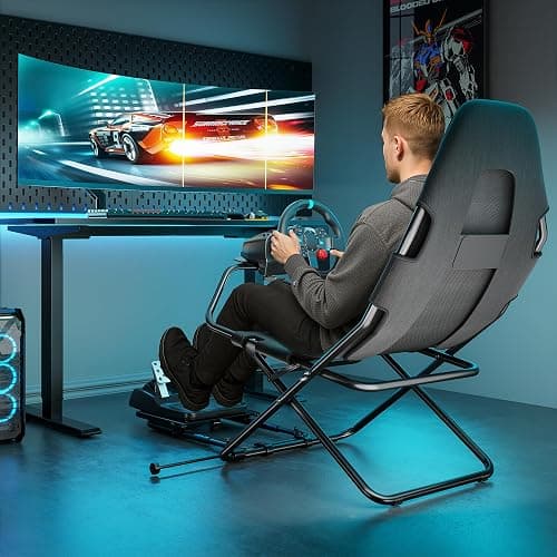 ARES WING Foldable Racing Simulator Cockpit, Racing Wheel Stand with Seat, Formula and GT Sim Driving Simulator Compatible with Fanatec, Thrustmaster, Logitech, Moza Games on PS5, PS4, Xbox and PC thumbnail 2