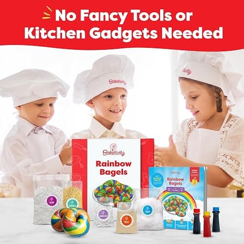 Baketivity Rainbow Bagel Kids Baking Kit with Pre-Measured Ingredients | Create Colorful Bagels using STEM Lessons, Step-By-Step Instructions, Video Guide Perfect for Ages 6–12+ thumbnail 7